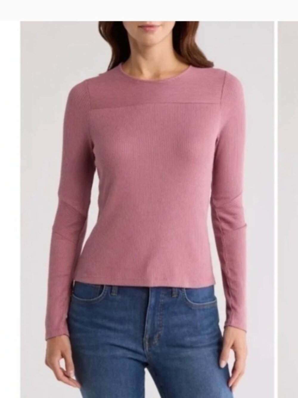 rag & bone The Knit Rib T-Shirt in Dusty Rose Size Medium
